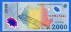 Romania 2000 Lei  1999  P-111b Unc Polymer Banknote - Solar Eclipse
