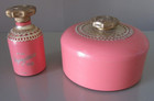 Vintage Pink Powder Box Midcentury Avon Unforgettable Beauty Dust   Lotion Empty