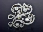 3 4ct Round Cut Lab Created Diamond Women s Brooch Pin 14k White Gold Finish