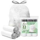15 Gallon Trash Bags Drawstring tall Kitchen Trash Bags 50 Liter White Garbag