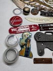 Junk Drawer Lot  1 Estate Sale Finds Bottles Hat Pins Tokens Vintage