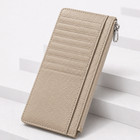 Womens Genuine Leather Long Wallet Clutch 22 Card Slots Zip Coin Pocket Black