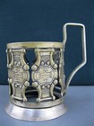 Vintage Melchior Brass Holder Coaster Glass Tea Podstakannik Soviet Union Ussr