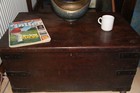 Vintage Wooden Mahogany Blanket  Box  Campaign Box  Coffee Table Storage Trunk
