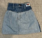 Vintage Girls Toddler 4t Wrangler Striped Denim Skirt 