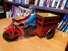 Very Nice Vintage Early 1930 s Marx  Tin  Wind Up  Speed Boy Delivery Motorcycle