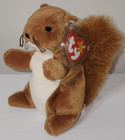 Ty Beanie Baby - Nuts The Squirrel  5 5 Inch  New Mwmts Plush Stuffed Animal Toy