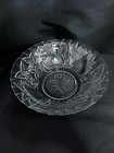 Vintage Clear Glass Fruit Pattern Candy Dish Bowl Etched Pressed Glass