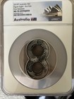 2019p Australia  2 Figure Eight-kol Fish First Release Ms 70 Antiqued 2oz Silver