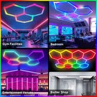 3 5 14 Grid Hexagon Garage Lights System Honeycomb Hex Led Light For Garage Gym