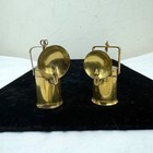 2 Miniature Antique Brass Miners Lamps