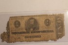 Confederate States America 1 Dollar Note Currency 1862 Paper Money 7 Rarity