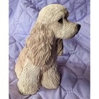 Vintage Cocker Spaniel Dog Figurine Statue Textured Buff Blonde Mcm Usa