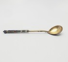 Antique Ethnic Colorful Enamel 84 Silver Imperial Russian Dessert Spoon