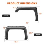 Fender Flares For 14-19 Chevy Silverado 1500 2500 3500 Hd Pocket Rivet Smooth