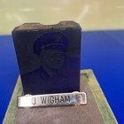 Vintage Police Officer Photo Letter Block Print Press Etched Lead W name Badge