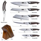 Hoshanho 9pcs Kitchen Knives Set Block Chef Knife Set With Magnetic Knife Holder