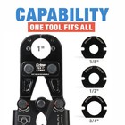 Pex Crimper 3 8 In  1 2 3 4 1 Quick Change Jaws Icrimp F1807 Copper Pipe Tool