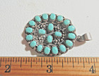 Southwestern Sterling Silver Petit Point S B Turquoise Pendant  535