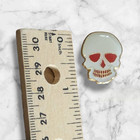White Skull With Red Eyes Biker Halloween Goth Vintage Enamel Hat Lapel Pin
