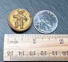 Antique Brass Color Metal Bordered Teddy Bear Shank Button E954