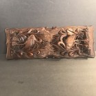 Antique Hand Carved Black Forest Bookend pelican birds walnut Wood france C 1900