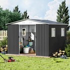 10ft X 8ft Metal Anti-corrosion Utility Tool House     Lockable Garden Shed With A