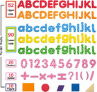 192 Pcs Magnetic Letters Numbers 9 Color with Pattern Blocks symbols  Foam Set 