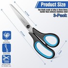 Fnliotuy 3-pack 8  Scissors  Black With Red  Blue And Mint Green Accents