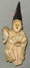 Vtg Carved Netsuke  Ancestor Man In Kimono W Hand Fan  Peabody Essex Museum