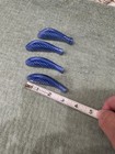 Vintage Cobalt Blue Porcelain Koi Fish Goldfish Chopstick Rests Set Of 4 