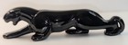 Prowling Crouching Stalking Black Panther Ceramic Art Sculpture Glazed - 12   l