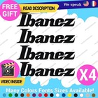 Qty  4 Custom Fits Ibanez Guitar Headstock Logo Sticker Vinyl Decal Replacement