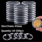 10pcs Coin Holder Capsules Case 40mm Clear Round Box For Silver Dollar Storage