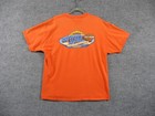 Vintage Harley Davidson Shirt Men Xl Orange Spell Out Usa Made Double Side Biker