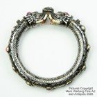 Indian Lucknow Silver   Enamel Bangle Bracelet  Elephant Design  19 20th Century