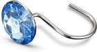 Blue Crystal Shower Curtain Hooks Set Of 12 Rustproof Decorative Rings