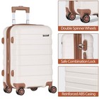 Hardside Carry Luggage Carry-on Suitcase With Spinner Wheels Camping 22  White