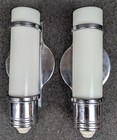 Pair 1930 s-1950 s J c  Virden  Chrome   Opal Glass Bathroom Sconces  Restored