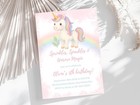 Personalized Unicorn Birthday Party Invitation Card 5x7 Inches