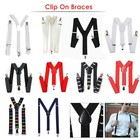 Unisex Adjustable Braces Suspender Slim Trouser Y Clip On Fancy Dress Mens