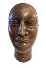 African Lg Benin Bronze Head Of King Oba 14  H Nigeria 