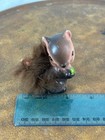 Vintage Enesco Squirrel Figurine Ceramic With Furry Tail Japan Woodland