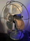 Vtg Working Industrial Deco Desk Fan 4 Blade Stainless Steel Mfg Usa 1930s-1940s