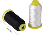 T70 69 Bonded Nylon Sewing Thread - 1500 Yard Spool - white black  2pcs