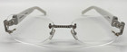 David Eden Frameless Eyeglasses Swarovski Crystal Idol White Genuine Ostrich 55