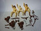 Lot Of 3 Mcm Vintage Marx Toy Roy Rogers Figurine Figures W Accessories 