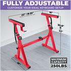 Red Z-style Piano Keyboard Stand - Adjustable Heavy-duty For 54-88 Key Pianos