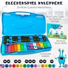 Miniartis 25-note Colorful Metal Keys Glockenspiel Xylophone With Mallets   Case