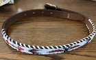 Vintage Native American Style Beaded Leather Belt   Small 22
